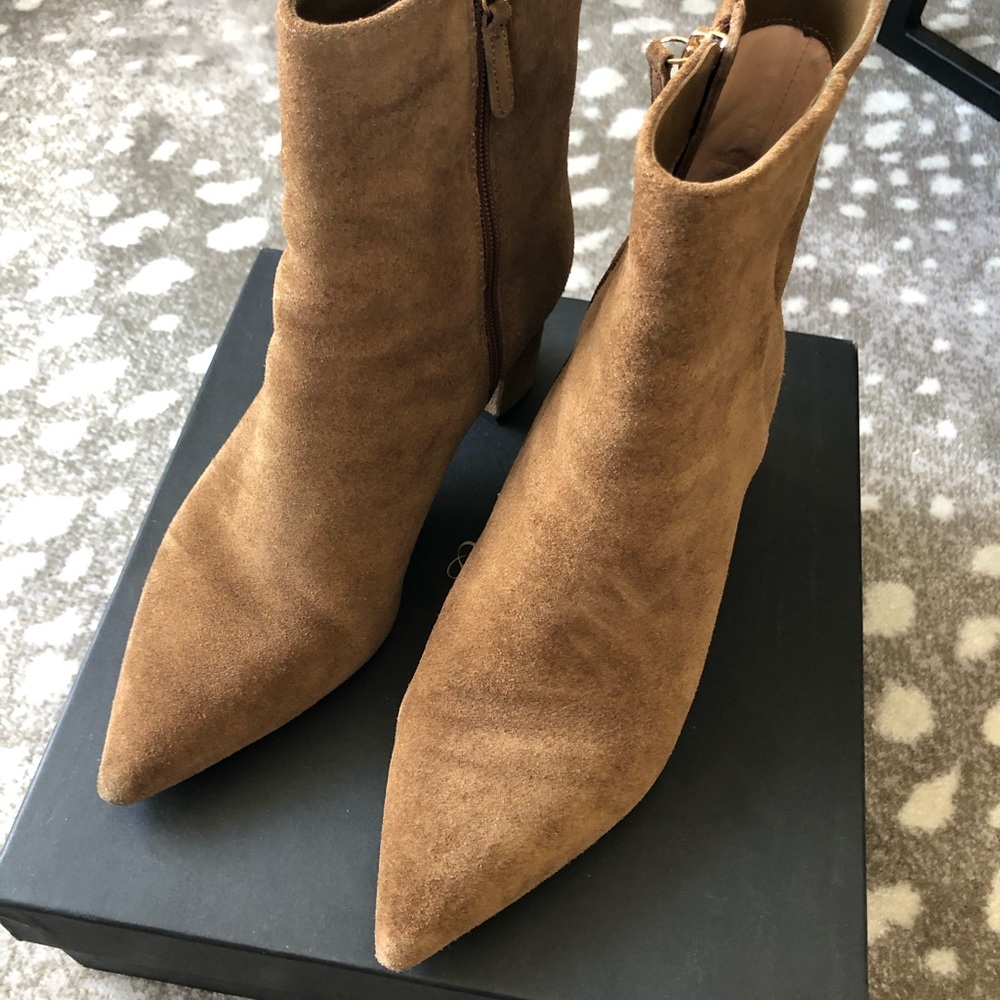 JCrew pointed Sadie Boots in Suede